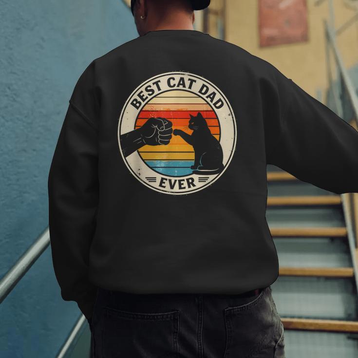 Retro Cat Dad Ever Cats Lovers For Men Women And Kids Men's Sweatshirt Back Print