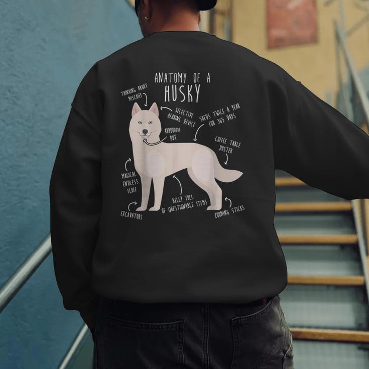 Siberian Husky Dog Anatomy Pet Mom Cute Dog Dad Men Women Kids Men's Sweatshirt Back Print Siberian Husky Dog Anatomy Pet Mom Cute Dog Dad Men Women Kids Men's Sweatshirt Back Print