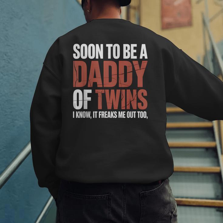 Soon To Be Dad Twins Fatherhood Pregnancy Announcement New D Men's Sweatshirt Back Print
