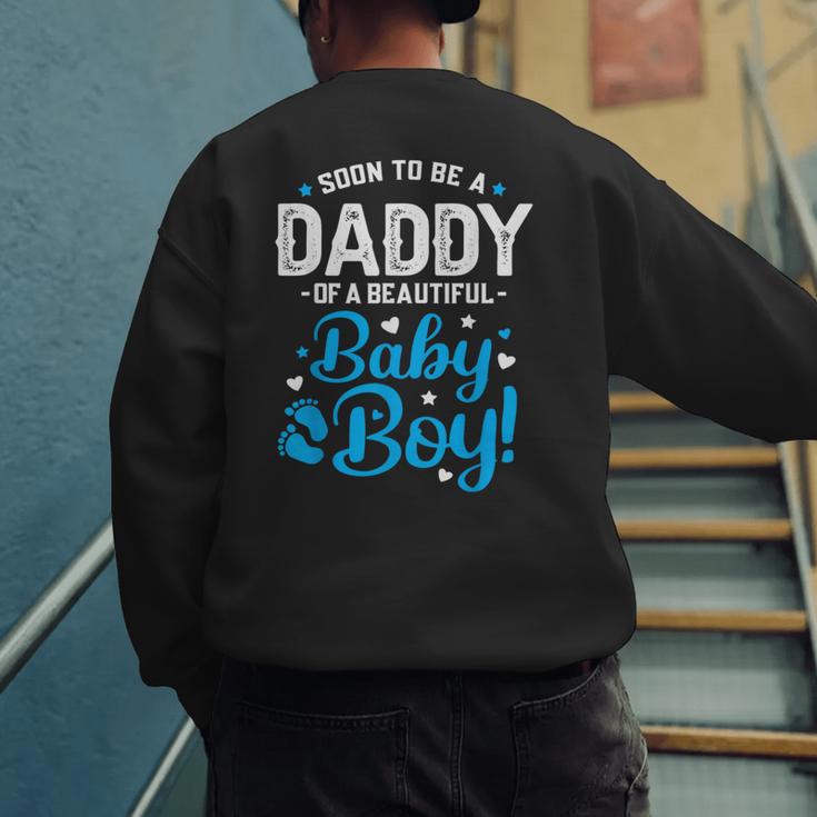 Soon To Be A Daddy Of A Baby Boy New Dad Expecting Father Men's Sweatshirt Back Print
