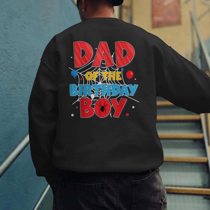 Spider Web Family Matching Dad Of The Birthday Boy Men's Sweatshirt Back Print