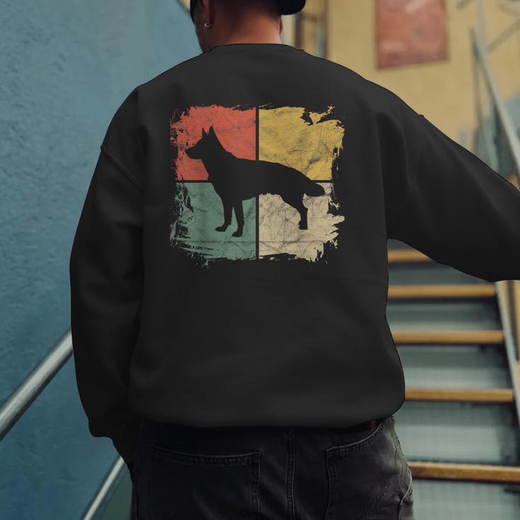 Square Retro German Shepherd Owner Dog Shepard Dad Mom Men's Sweatshirt Back Print