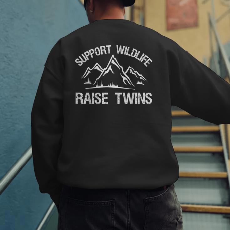 Support Wildlife Raise Twins Twin Mom Dad T-Shirt Men's Sweatshirt Back Print Support Wildlife Raise Twins Twin Mom Dad T-Shirt Men's Sweatshirt Back Print