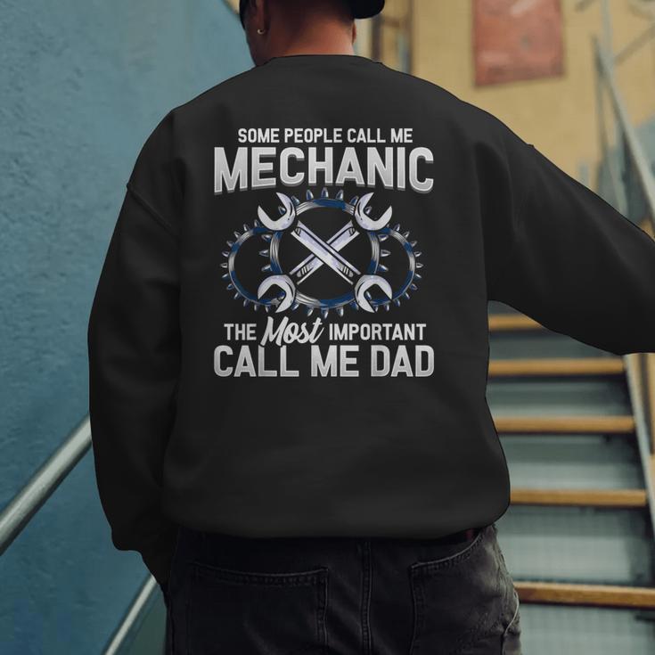 Tee Styley Mechanic Dad Novelty Small Men's Sweatshirt Back Print