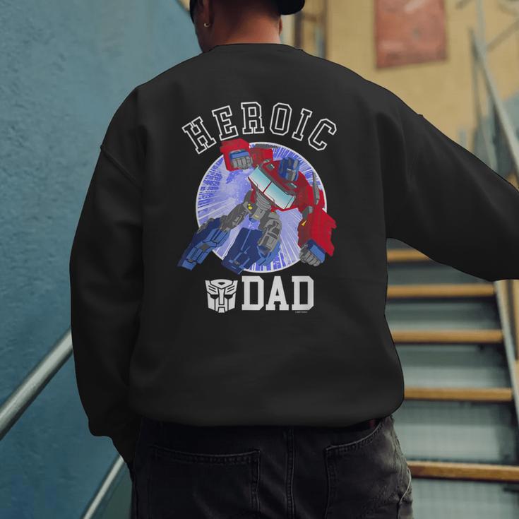 Transformers Father's Day Optimus Prime Heroic Dad Vintage Men's Sweatshirt Back Print