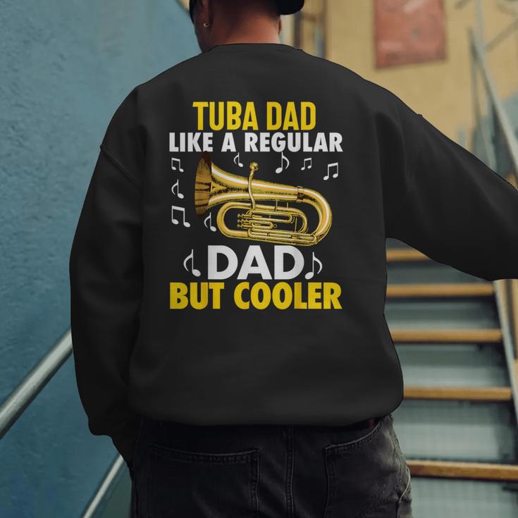 Tuba Player Men Dad Grandpa Marching Band Brass Tubist Men's Sweatshirt Back Print