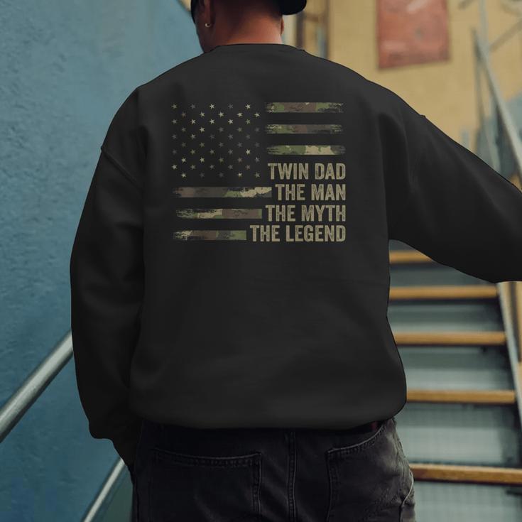 Twin Dad Camo USA Flag Twin Dad The Man The Myth The Legend Men's Sweatshirt Back Print Twin Dad Camo USA Flag Twin Dad The Man The Myth The Legend Men's Sweatshirt Back Print