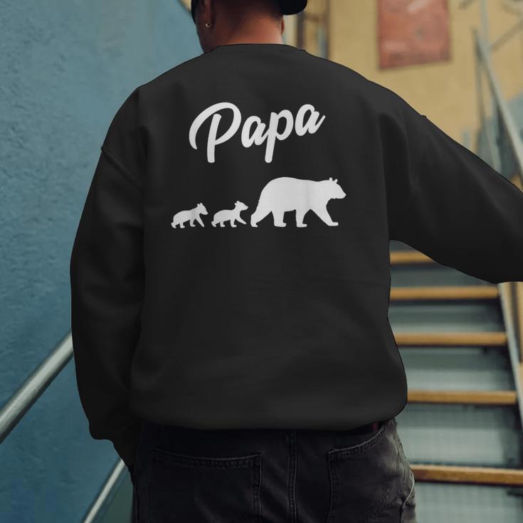 Twin Dad Papa Bear Two Cubs 2 Kids Men's Sweatshirt Back Print