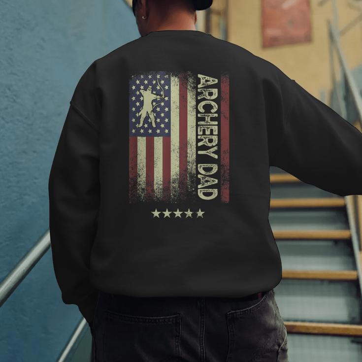USA American Flag Archery Dad Men's Sweatshirt Back Print