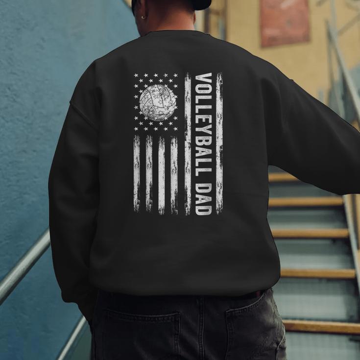 USA Flag Volleyball Dad Father's Day Men's Sweatshirt Back Print USA Flag Volleyball Dad Father's Day Men's Sweatshirt Back Print