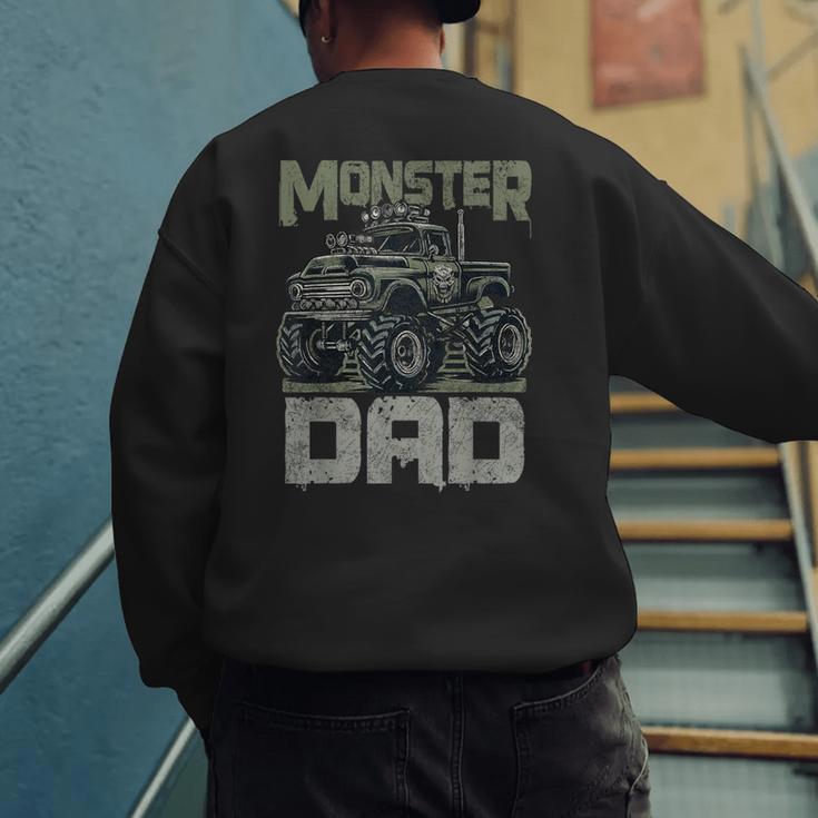 Vintage Monster Truck Lover DAD Family Matching Birthday Men's Sweatshirt Back Print Vintage Monster Truck Lover DAD Family Matching Birthday Men's Sweatshirt Back Print