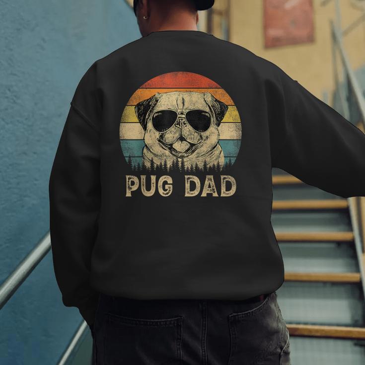 Vintage Pug Dad Dog Lovers Father's Day Tee Men's Sweatshirt Back Print