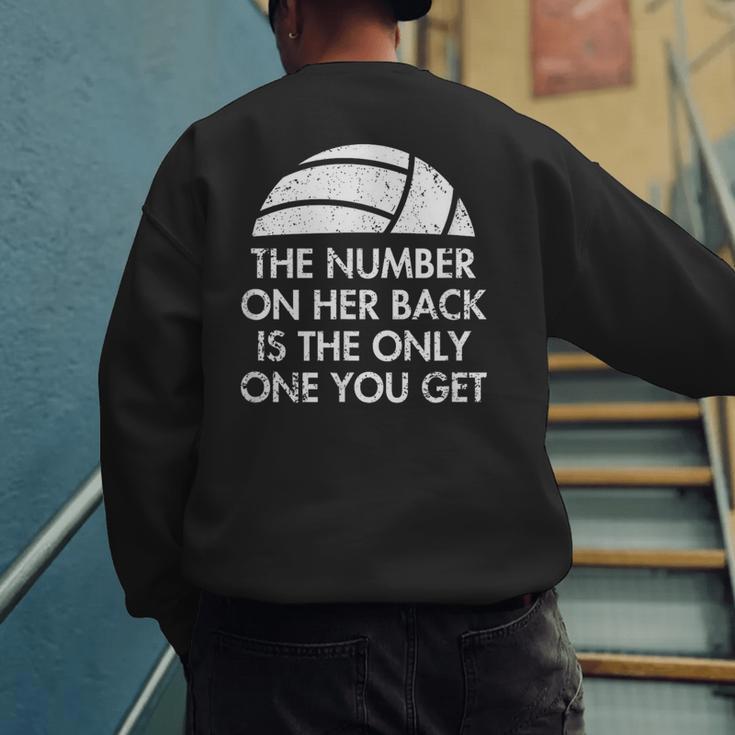 Volleyball Dad MoM Daughter Back Number Men's Sweatshirt Back Print Volleyball Dad MoM Daughter Back Number Men's Sweatshirt Back Print