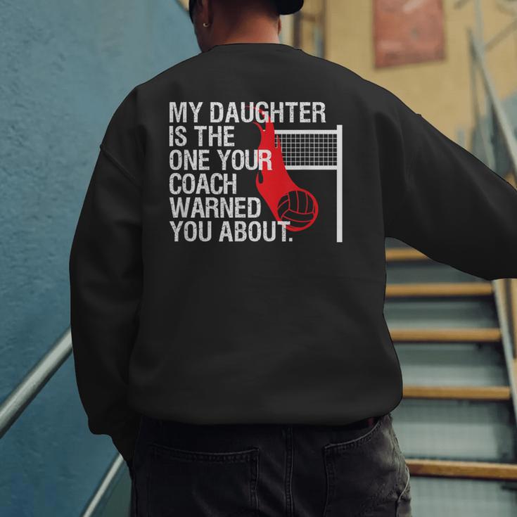 Volleyball Mom Dad Parent Shirt Daughter Player Men's Sweatshirt Back Print