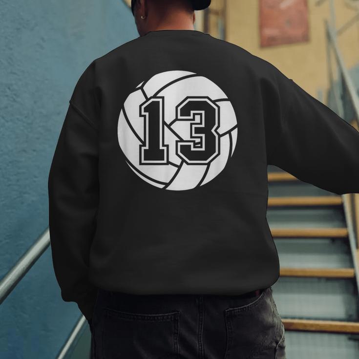 Volleyball Player 13 Volleyball Mom Dad Jersey Number 13 Men's Sweatshirt Back Print