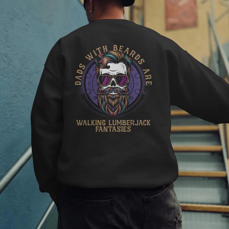 Walking Lumberjack Fantasies Dads With Beards Fantasy Art Men's Sweatshirt Back Print