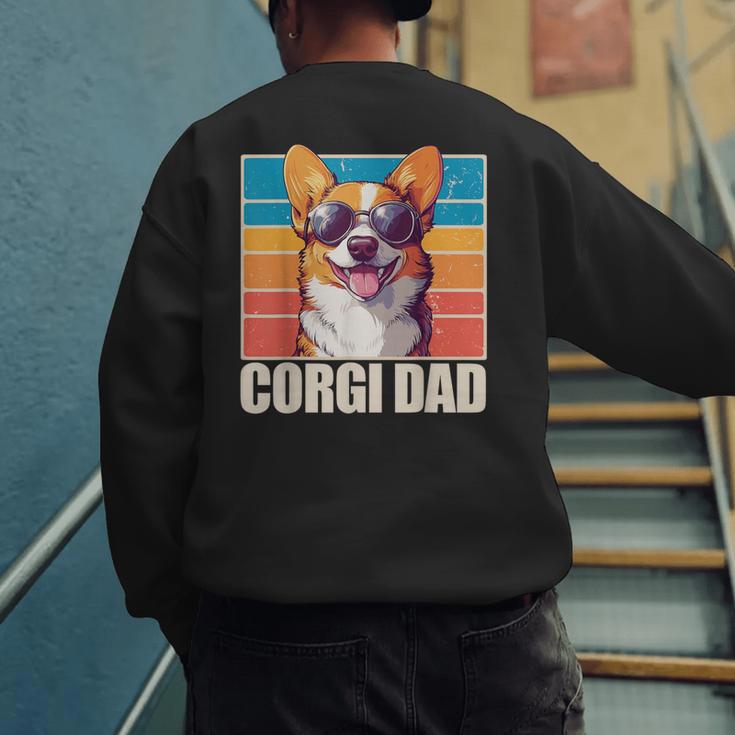 Welsh Corgi Pembroke Dog Corgi Dad -Adults Small Classic Fit Short Sleeve Cotton Polyester Blend Men's Sweatshirt Back Print