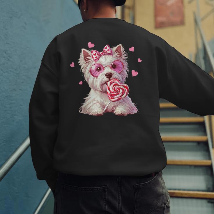 Westie Dog Valentines Day Dog Mom Westie Dad Candy Sucker For Men Women Girls Kids Men's Sweatshirt Back Print Westie Dog Valentines Day Dog Mom Westie Dad Candy Sucker For Men Women Girls Kids Men's Sweatshirt Back Print