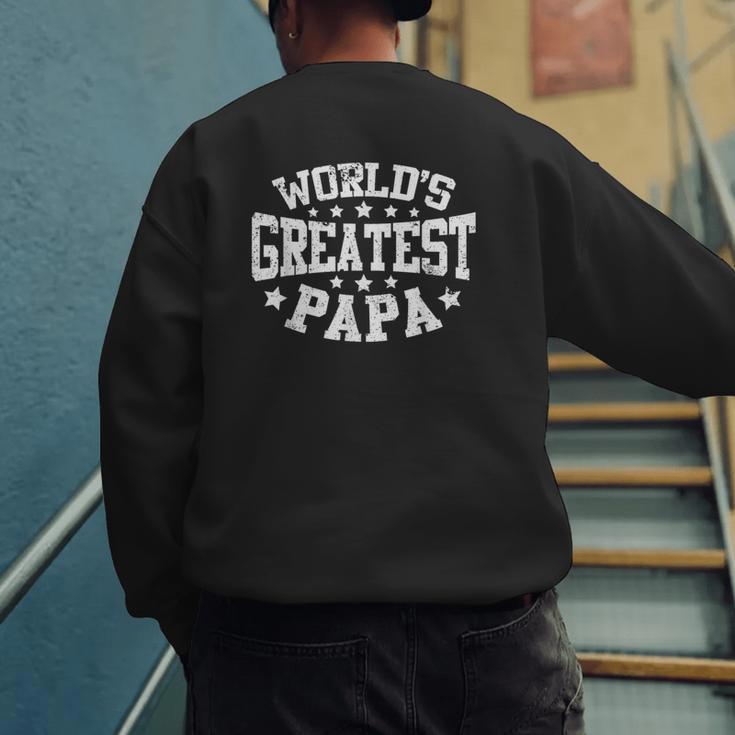 World's Greatest Papa Shirt Dad Father's Day Men's Sweatshirt Back Print