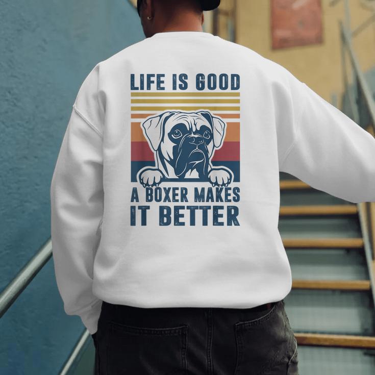 Boxer Dog For Men Women Boxer Dog Dad Mom Small Men's Sweatshirt Back Print
