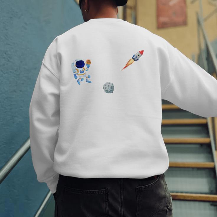 Dad Of The Birthday Boy Space Astronaut Birthday Family Men's Sweatshirt Back Print