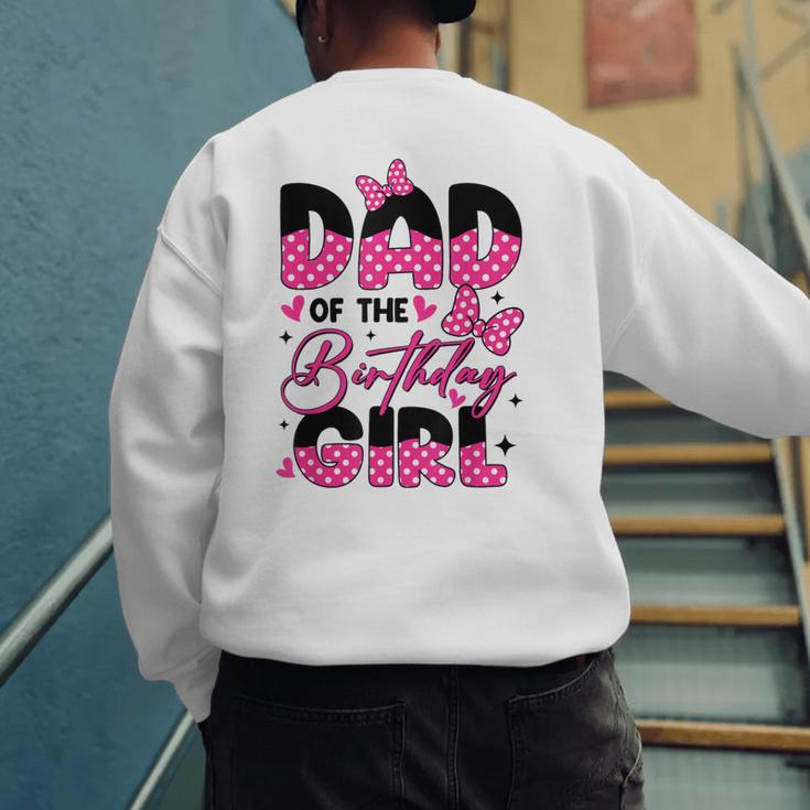 Dad Of The Birthday Girl Pink Family Birthday Girls Party Men's Sweatshirt Back Print