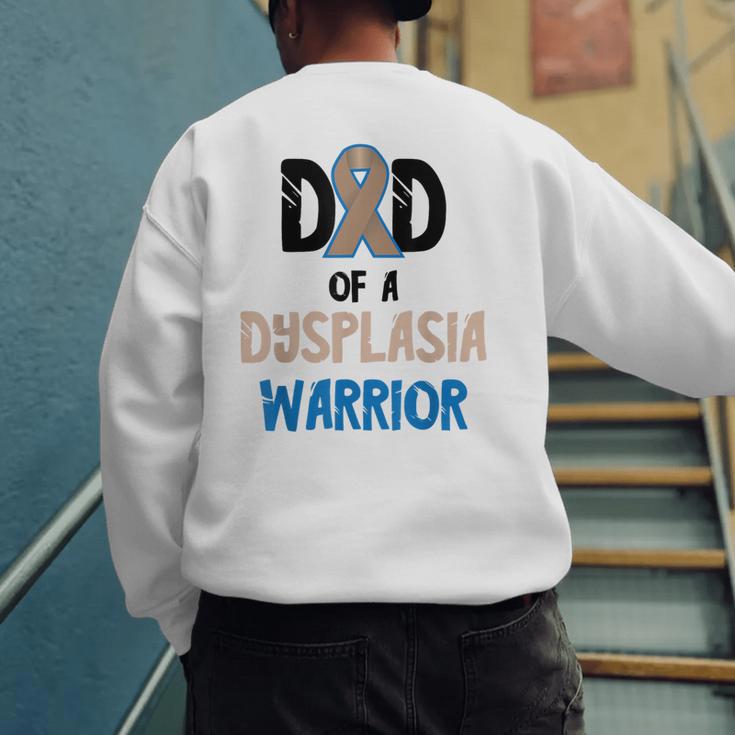 Dad Of A Hip Dysplasia Warrior Beige Blue Hip Dysplasia Men's Sweatshirt Back Print