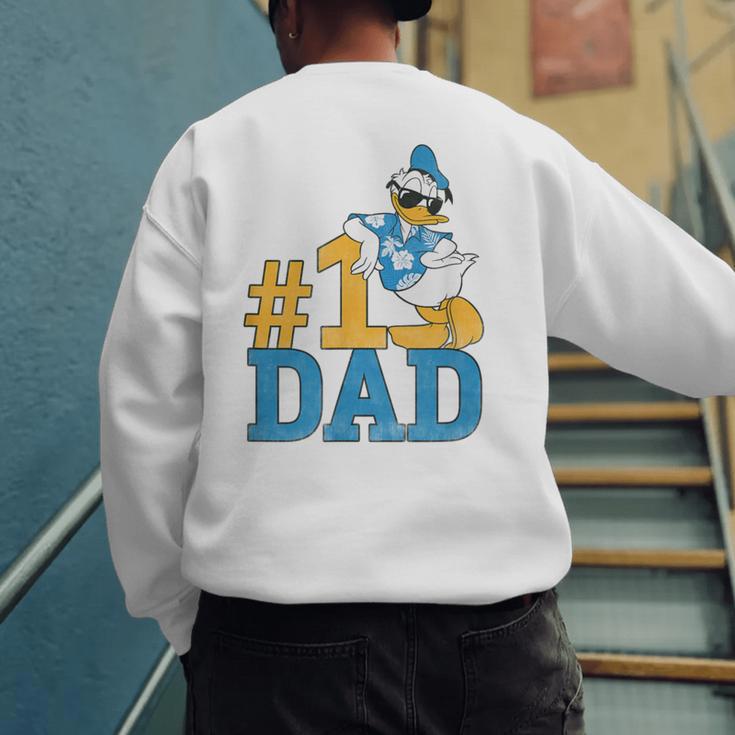Disney Donald Duck Number One Dad Sunglasses Father's Day Men's Sweatshirt Back Print Disney Donald Duck Number One Dad Sunglasses Father's Day Men's Sweatshirt Back Print