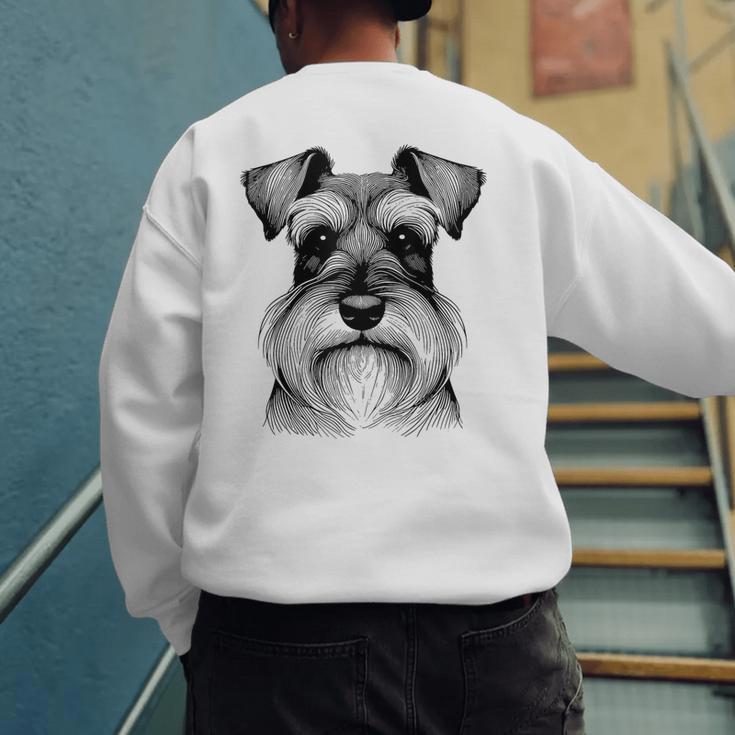 Dog Fingerprint Miniature Schnauzer Dad Mom Men's Sweatshirt Back Print Dog Fingerprint Miniature Schnauzer Dad Mom Men's Sweatshirt Back Print