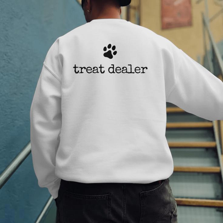 Dog Treat Dealer Vintage Pet Print Dog Dad Mom Men's Sweatshirt Back Print