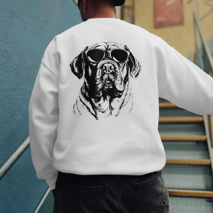 English Mastiff Sketch Drawing Art Dog Lover Mom Dad Women Men's Sweatshirt Back Print