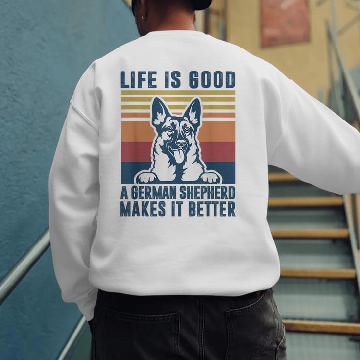 German Shepherd Men Women Dog Dad Mom German Shepherd Men's Sweatshirt Back Print