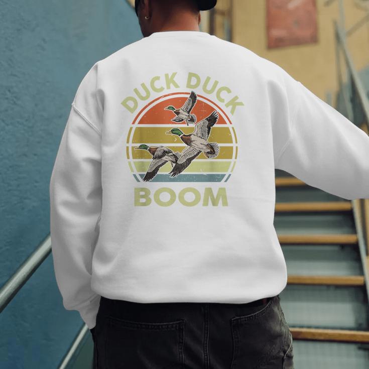 Hunting-Shirt Duck Boom Hunter Dad Grandpa Men Men's Sweatshirt Back Print