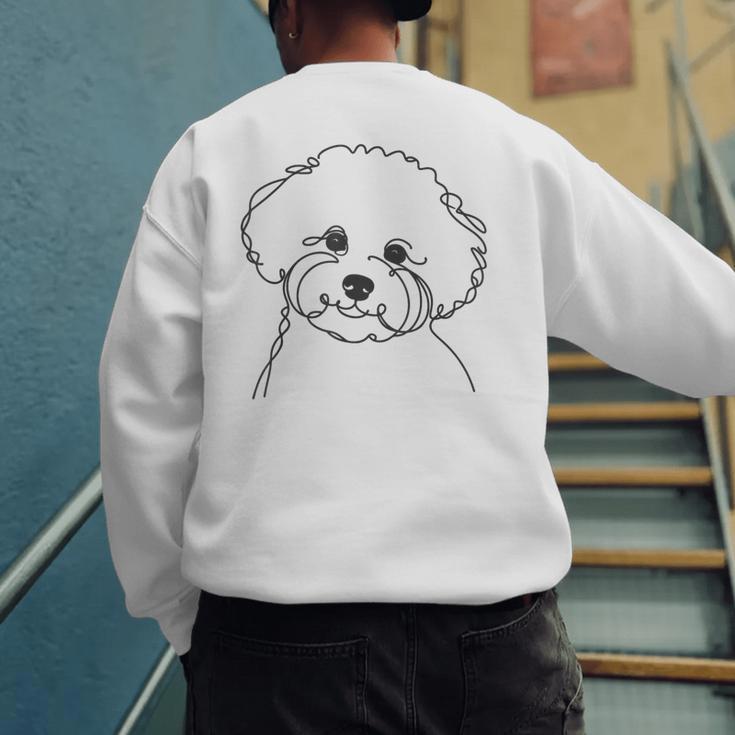 Line Art Dad Mom Dog Bichon Frise Men's Sweatshirt Back Print