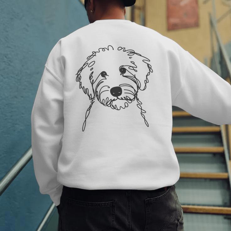 Line Art Dad Mom Dog Sheepadoodle Men's Sweatshirt Back Print