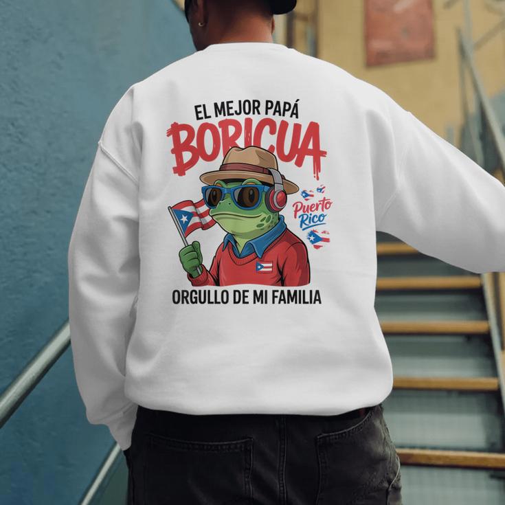Puerto Rican Dad Idea For Men & Papá Boricua Coqui Frog Men's Sweatshirt Back Print