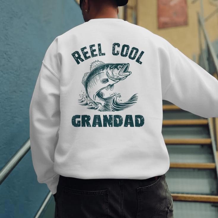 Reel Cool Grandad Fishing Grandpa Vintage Style Men's Sweatshirt Back Print