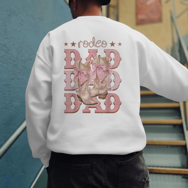 Rodeo Dad Pink Boots Coquette Cow-Girl Birthday Party Men's Sweatshirt Back Print