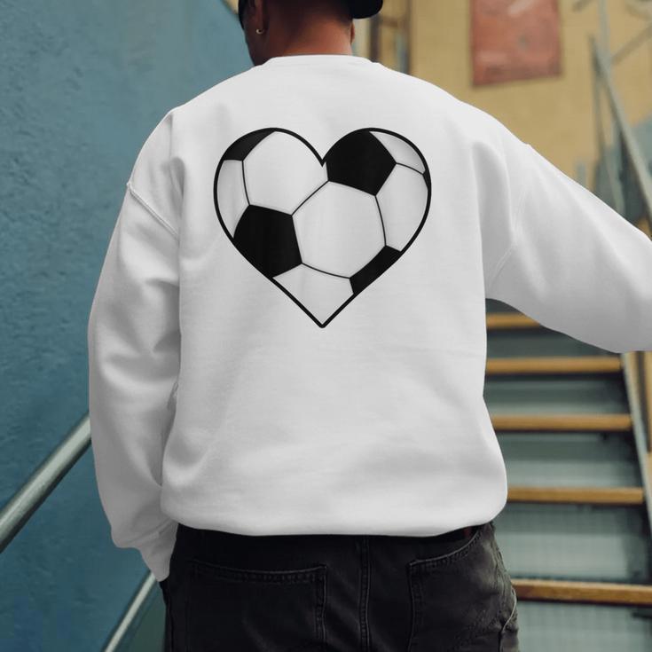 Soccer Ball Heart Idea For Mom Dad Kids T-Shirt Men's Sweatshirt Back Print