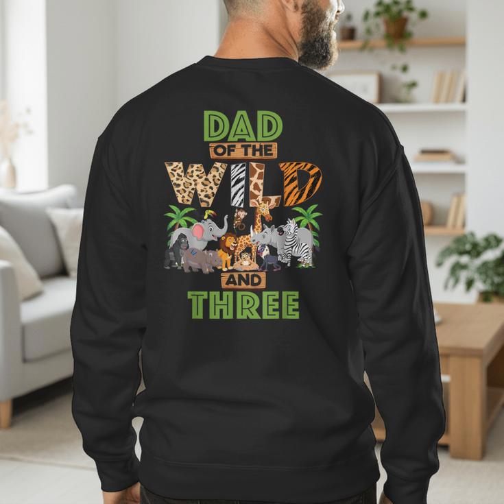 3rd Birthday Zoo Safari Jungle Dad Of The Wild And Three Men's Sweatshirt Back Print