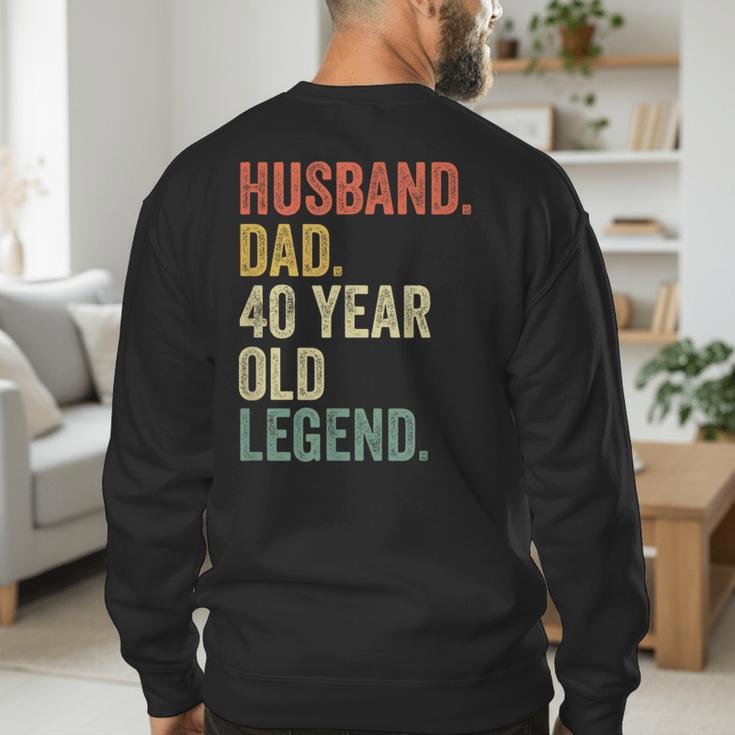 40th Birthday For Men Vintage Dad 1980 Men's Sweatshirt Back Print