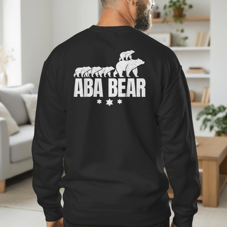 Aba Bear For Jewish Dad With Four Kids On Father's Day Men's Sweatshirt Back Print