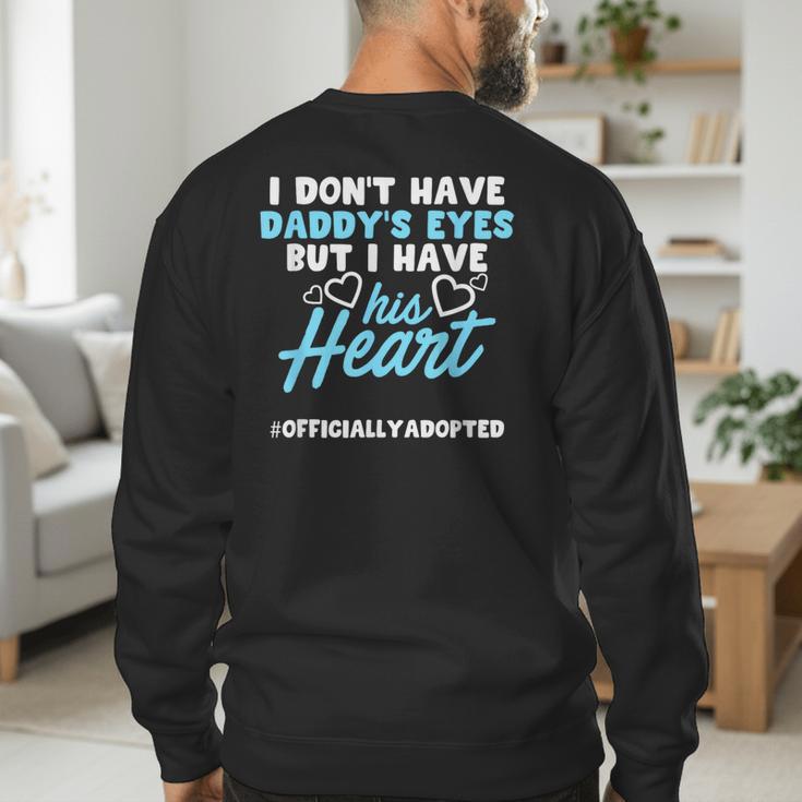 Adoption Announcement Day Dad Heart Small Men's Sweatshirt Back Print