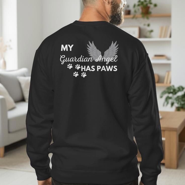 My Angel Has Paws Shirt Pet Memorial Cat Dog Dad Mom Men Women Girls Kids Men's Sweatshirt Back Print