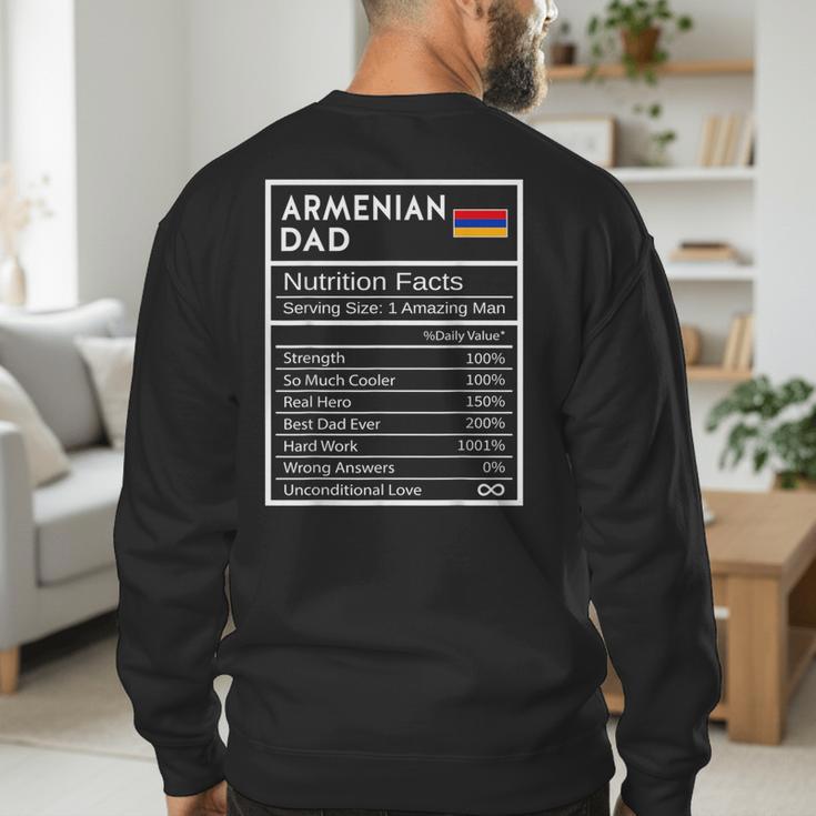Armenian Dad Nutrition Facts National Pride For Dad Men's Sweatshirt Back Print