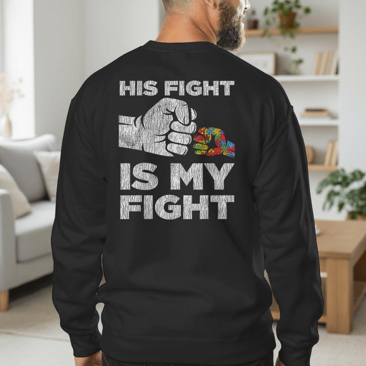Autism Awareness Mom Dad Parents Autistic Kids Awareness Small Men's Sweatshirt Back Print