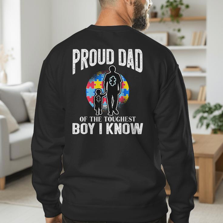Autism Awareness For Proud Dad Support Autistic Kids Men's Sweatshirt Back Print