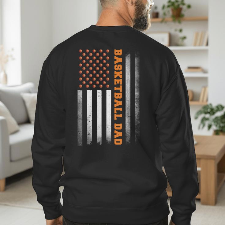 Basketball Dad USA US Flag Basketball Men Men's Sweatshirt Back Print