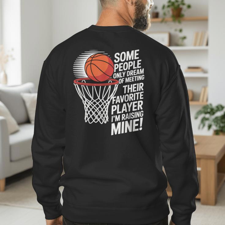 Basketball Mom Or Dad Basketball Parent Men's Sweatshirt Back Print