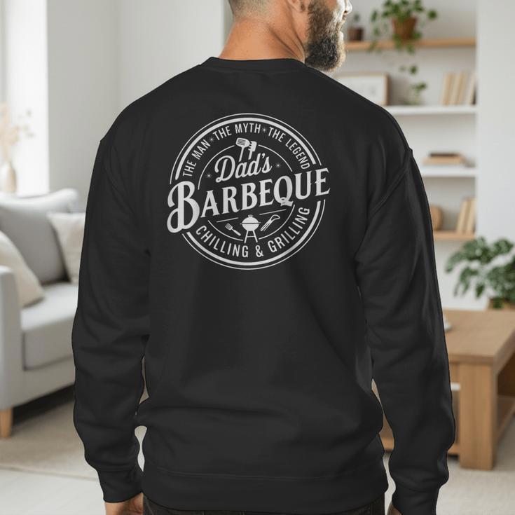BBQ Grilling Dad Smoking Meat Barbecue Gag Pit Master Father Men's Sweatshirt Back Print